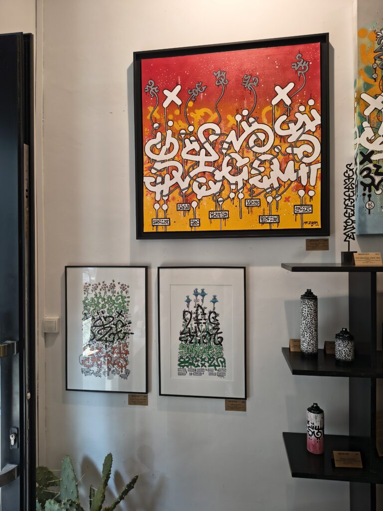 Oeuvres de Mister Zion exposées à la Galerie Morphose