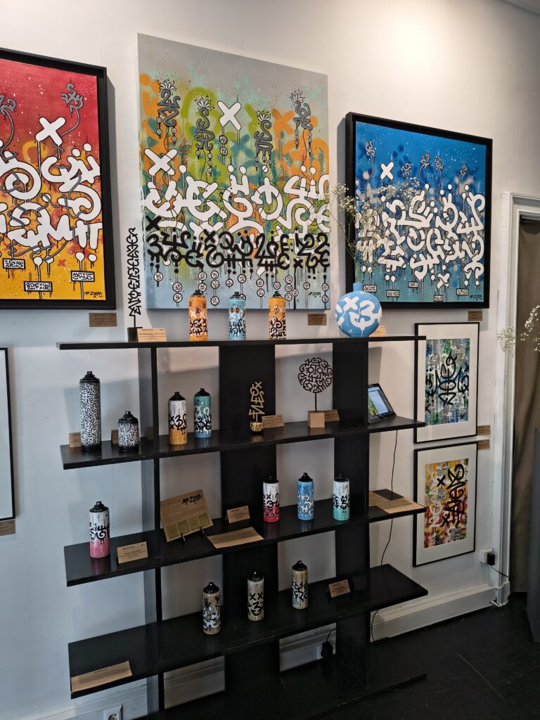 Oeuvres de Mister Zion exposées à la Galerie Morphose