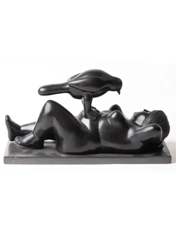 Botero – "Le rêve". 1996. Sculpture en bronze à patine brune. Numéroté 2/6